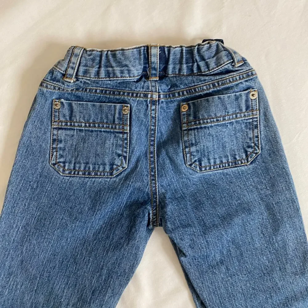 Vintage Gap Butterfly Embroidered Flare Stretch Denim Jeans Sz 7